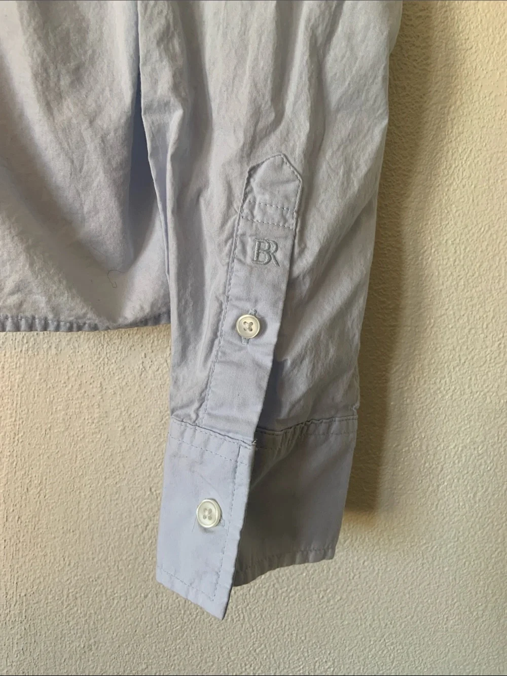 Light Blue Cropped Classic Button-Down Shirt - Picture 2 of 5